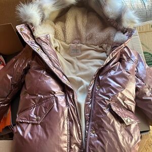 J. Crew Kids Metallic Pink Puffer Jacket